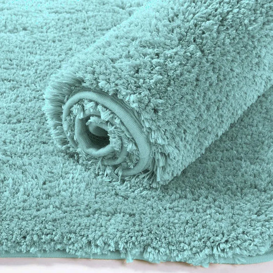 Luxe Home International Microfibre Luxe Home Bath Mat Anti Skid Slip Bathroom Floor Door Rectangular Mats 40x60 cm colour Aqua