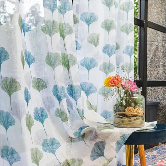 Urban Space Sheer Linen Curtains for Door Light Filtering Linen Textured Decorative Curtains with Eyelets and TieBack for Bedroom Set of 2 Curtains Mushroom Green