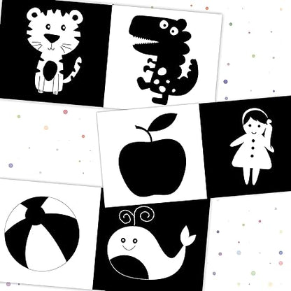 Popcorn Games & Puzzles My Very First Cloth Book for Infant Baby (High Contrast Black & White)