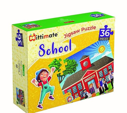 Mittimate School Jigsaw Puzzle Game for Kids Age 4 to 6 Old 36 Pieces Puzzle Toy Birthday Gifts