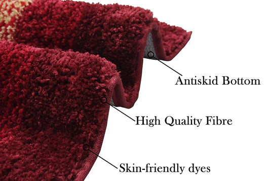 Luxe Home Super Soft Microfiber Bathroom Mat Non-Slip Bath Mat Colour Lava