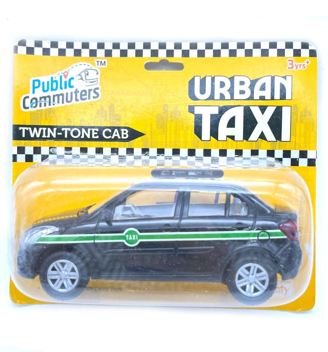 Centy Urban Taxi Pull Back Toy Car for 3Y+ Black Colour