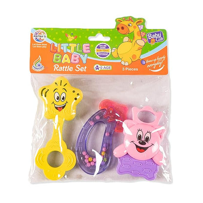 Ratna's Colourful Rattle Set for Toddlers | Perfect Rattle Sets for Little Hands | Little Baby Rattle Set 3 Pieces