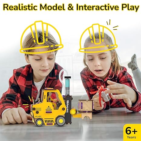 Smartivity Hydraulic Forklift Toy Car for Kids Construction Vehicle Birthday Gifts for Boys & Girls
