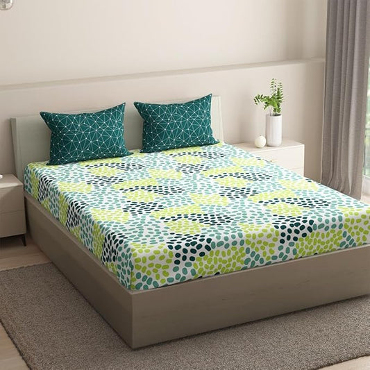 Wakefit Bedsheet for Queen Size Bedsheet for Queen Size Bed 2 Pillow Covers Elastic Fitted
