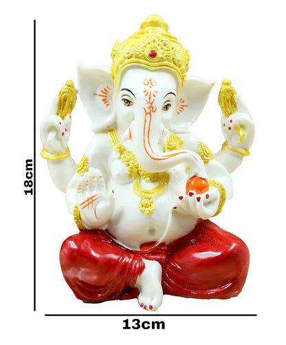 Jaipur Ace Ganesh Idol Vinayaka Statue Ganpati Murti Car Dashboard Sitting Ganesha Red