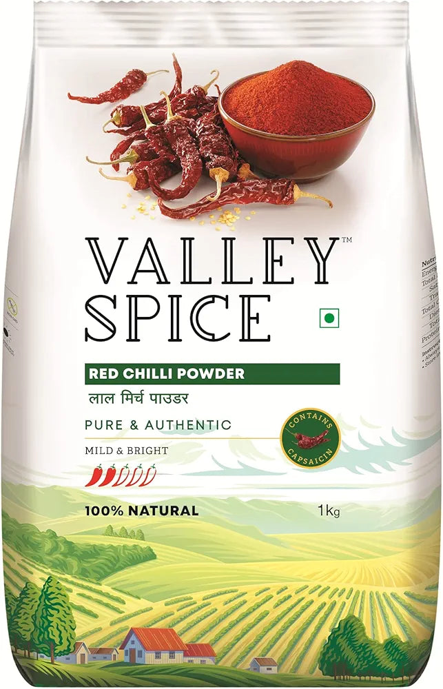 Valley Spice Popular Red Chilli Powder - Mild & Bright 