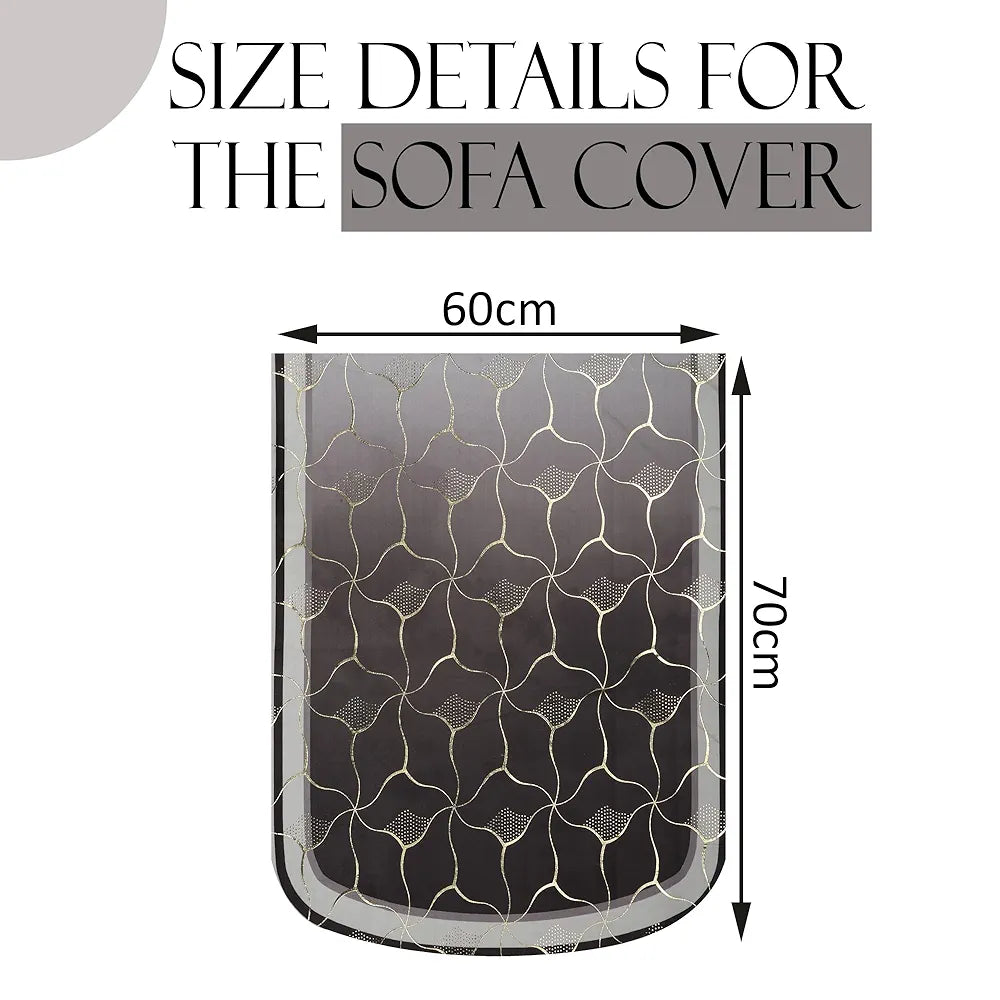 Kuber Industries Set of 4 Durable 2 Seater Sofa Cover for Living Room Arabica Look Brown & Golden Foil