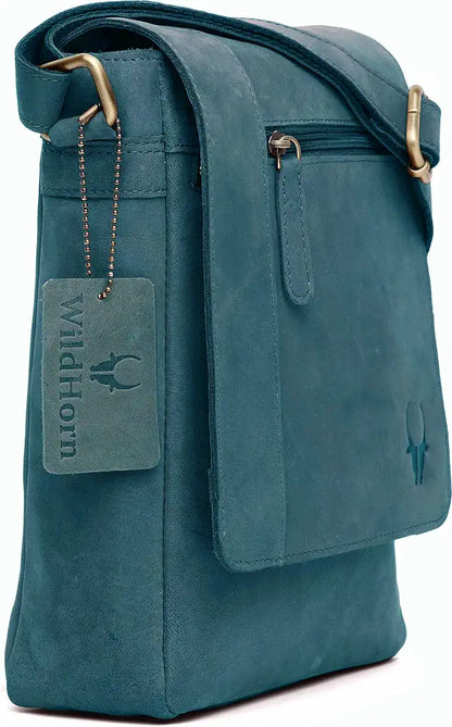 WILDHORN Leather Sling Messenger Bag for Men I Multipurpose Crossbody Bag I Travel Bag with Adjustable Strap I IDIMENSION: L- 8 inch H- 10.5 inch W- 2.75 inch