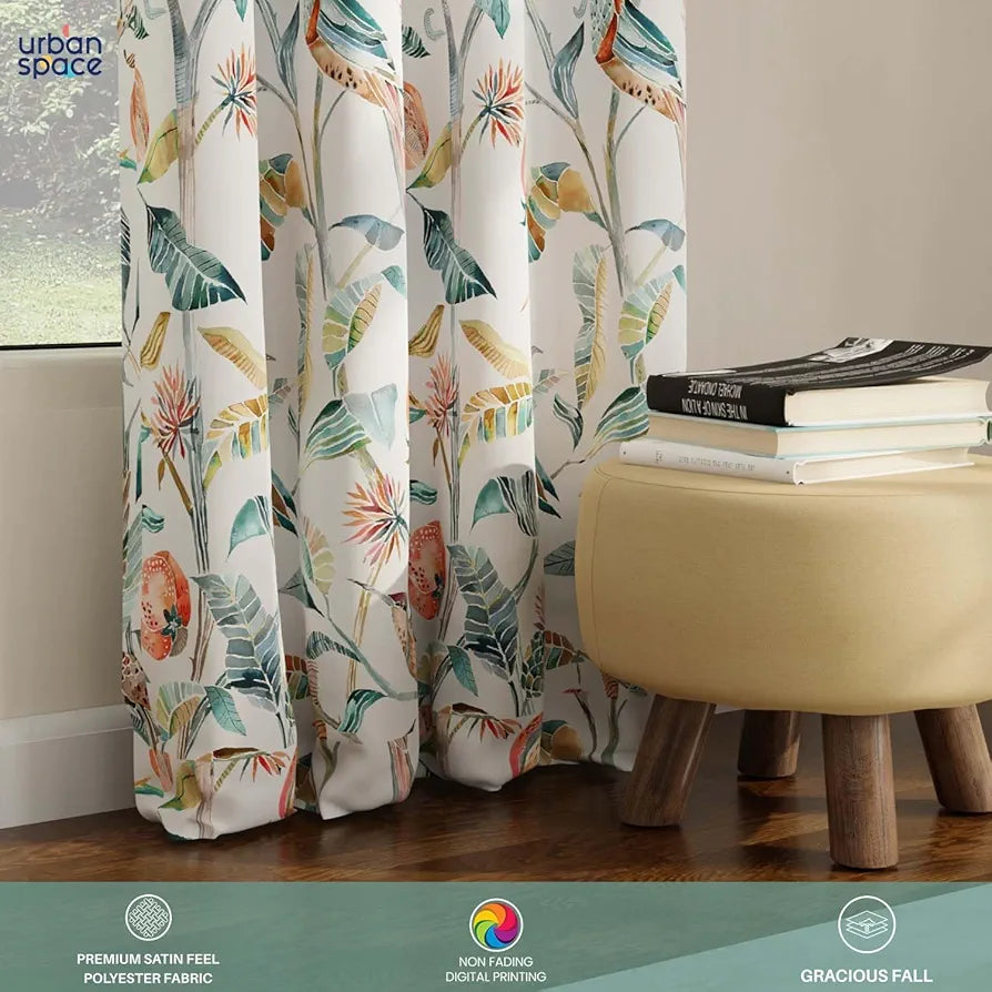 Urban Space Digital Printed Blackout Curtains for Door Bedroom Room Darkening Blackout Kids Decorative Curtains King Fisher