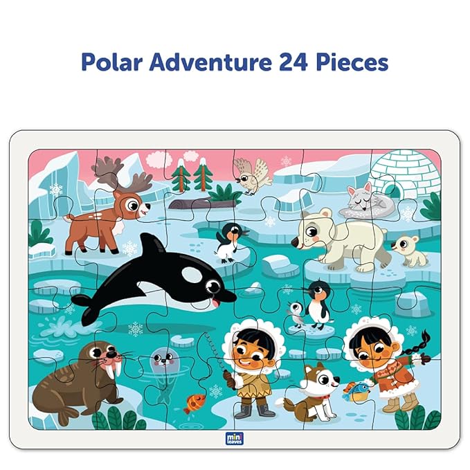 Mini Leaves 2 Puzzles With 59 Pieces | Animal Wooden Jigsaw Puzzle | Wooden Puzzle for Kids 4+ Year | Educational Puzzle