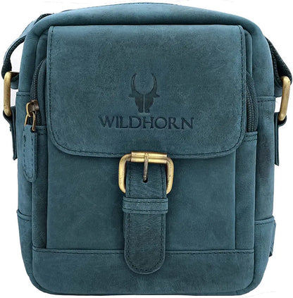 WildHorn Leather Sling Messenger Bag for Men I Multipurpose Crossbody Bag I Travel Bag with Adjustable Strap I Utility Bag I Dimension : L-6 inch W-2.7 inch H-8.5 inch