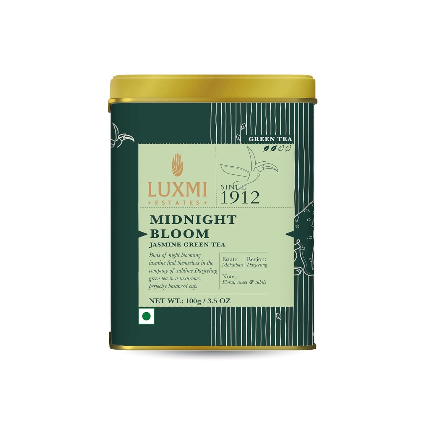 Luxmi Estates Midnight Bloom Jasmine Green Loose Leaf Tea - 100 gms