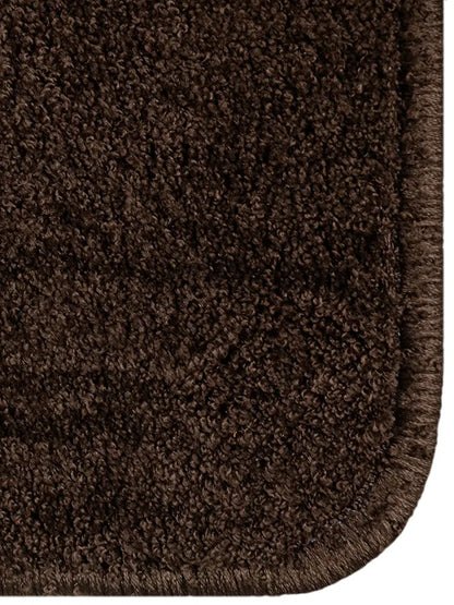Saral Home Neo Shaggy Yarn Anti-Skid Bath Mats Colour Brown