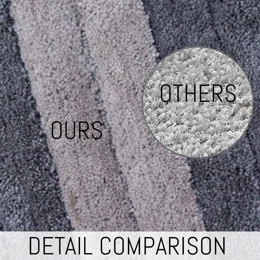 Luxe Home International Microfiber Rectangular Bath mat Soft Anti Slip Skid Luxury Mats 40X60 Cm  Colour Shadow