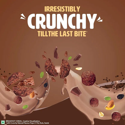 Saffola Muesli Choco Crunch with Flavour Pops, 450 gm | 15 in 1 Fruit and Nuts, Seeds, Millet & more | Cereals for breakfast with wholegrain, protein, fibre