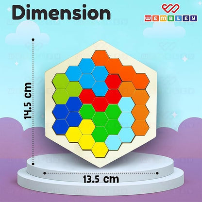 Wembley Wooden Hexagon Board Toys Puzzle Game for Kids and Adult