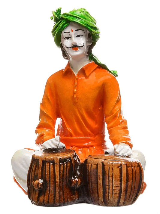Karigaari Ideas Hand Crafted Polyresin Orange Eco Friendly Rajasthani Idol Figurine