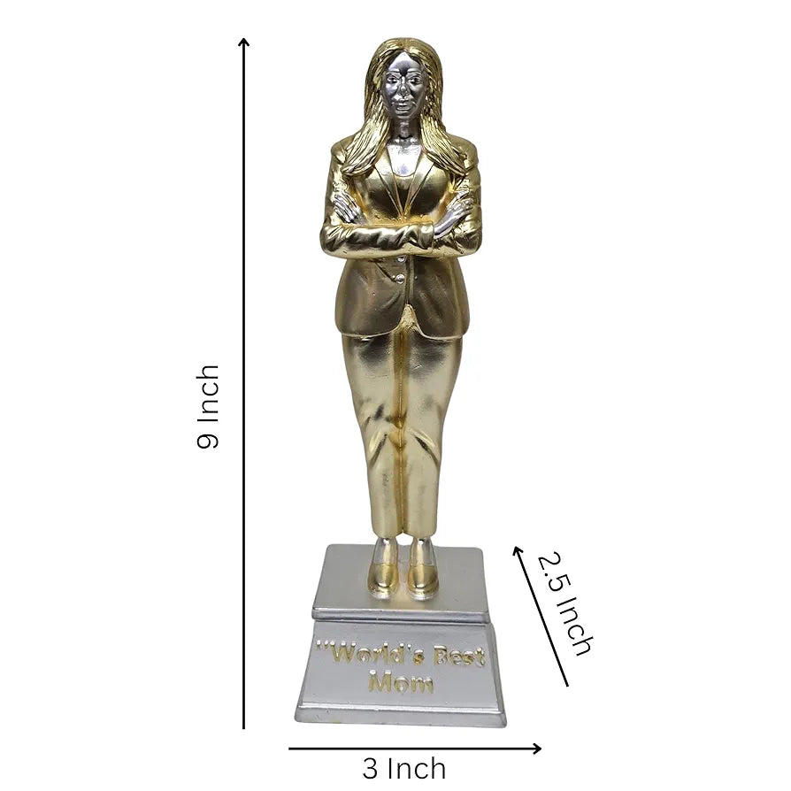 Gold Art India Best Mother Trophy Figurine Gold & Silver Plated Matte Finish