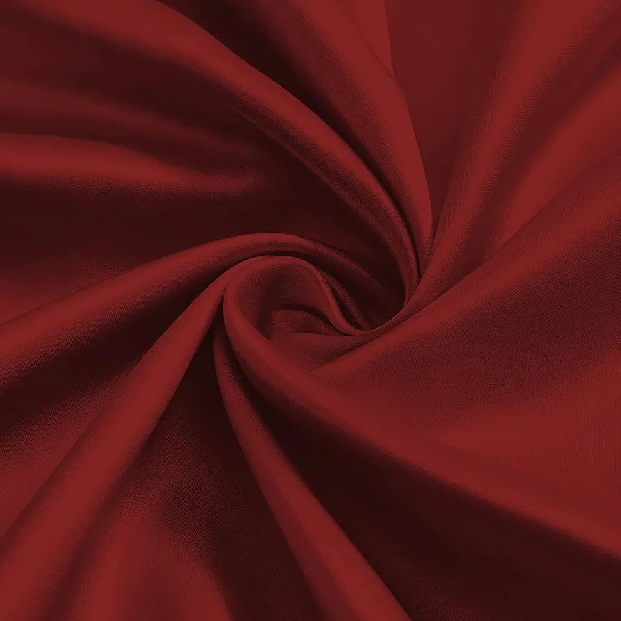 Divine Casa Super Satin Blackout Door Curtains Solid Panels for Complete Light Block Size 7 Feet Colour Cherry Red (Pack of 2)