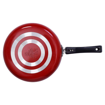 Nirlon Aluminium Non Stick Fry pan, 1.1 Litre - RED
