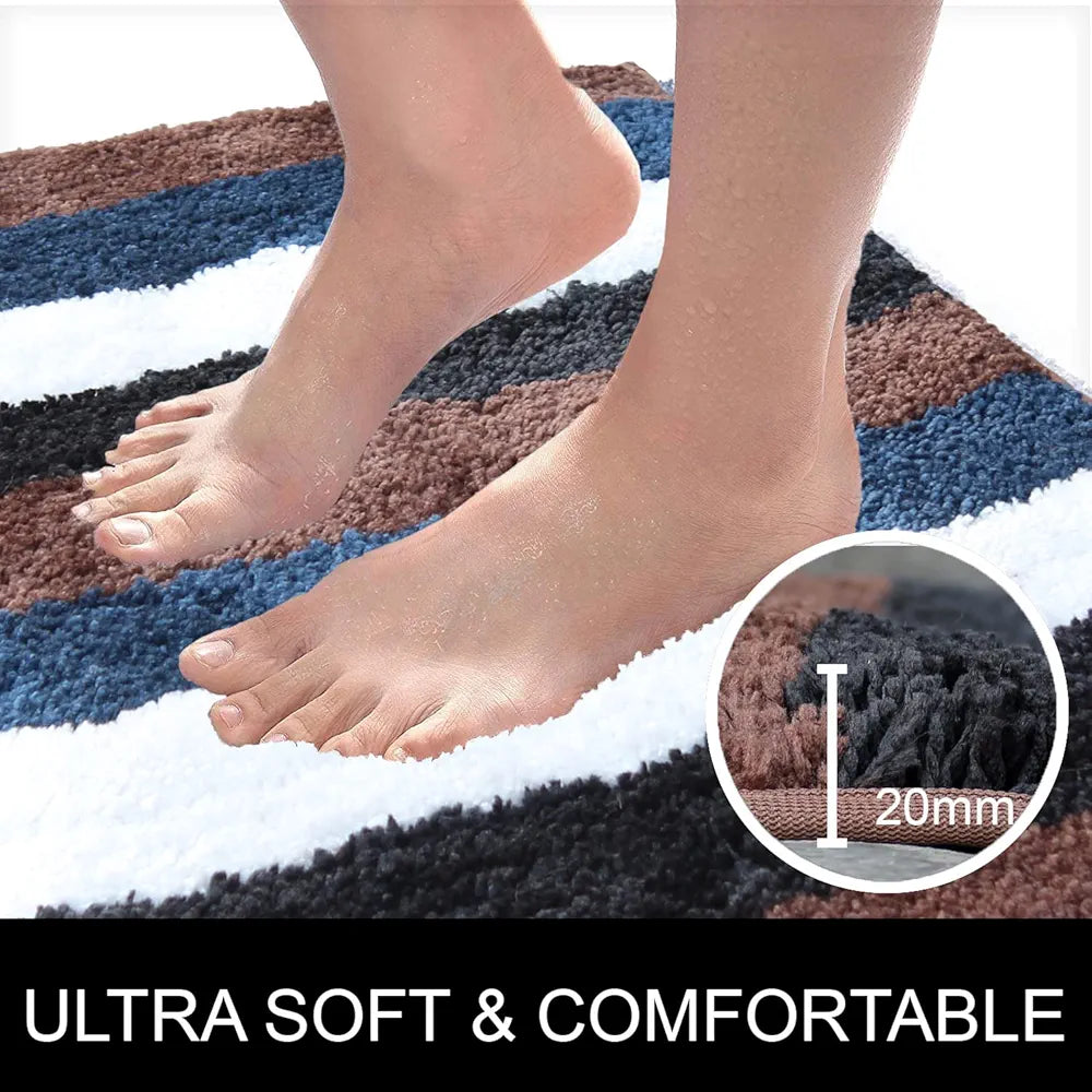 Luxe Home Bath Mat Super Soft Microfiber Non Slip Jericho Bathroom mats 40x60 cm Colour Rock Brown