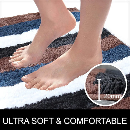 Luxe Home Bath Mat Super Soft Microfiber Non Slip Jericho Bathroom mats 40x60 cm Colour Rock Brown
