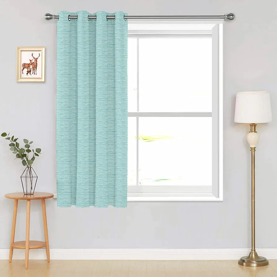 Divine Casa Premium Blackout Curtain 5 Feet Room Darkening Noise Reducing & Thermal Insulated Polyester Panel Mediumaquamarine (Pack of 1)