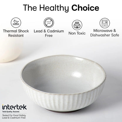 Anko 6 inch Sable Small Stoneware Bowl Set of 2 Hand Glazed Beige Grey Embossed Microwave Dishwasher Safe