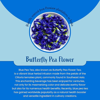 Organic Habits Blue Butterfly Pea Flower Tea 50 Gms | Aparajita Herbal Tea | Anti-oxidant Rich