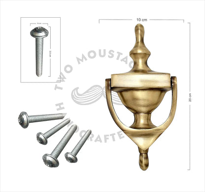Two Moustaches Georgian Design 8" Oval Brass Door Knocker