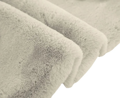 Luxe Home International Ruffle Bath Mat Rabbit Fur 1000 GSM Bathroom Door Rectangular Foot Mats Rug 60X90 CmColour Beige