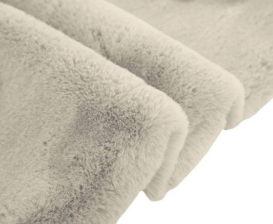 Luxe Home International Ruffle Floor Rug Rabbit Fur 1000 GSM Living Room Rectangular Foot Mats 4 x 6 Ft Colour Beige