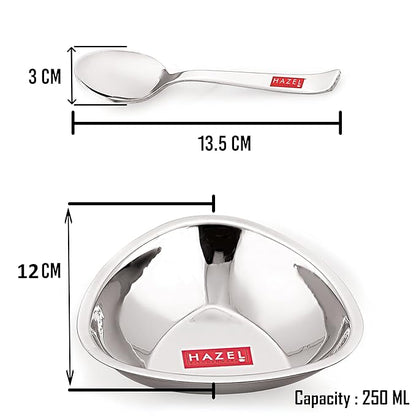 Hazel Stainless Steel Serving Bowls Set With Spoon Serving Bowls For Snacks