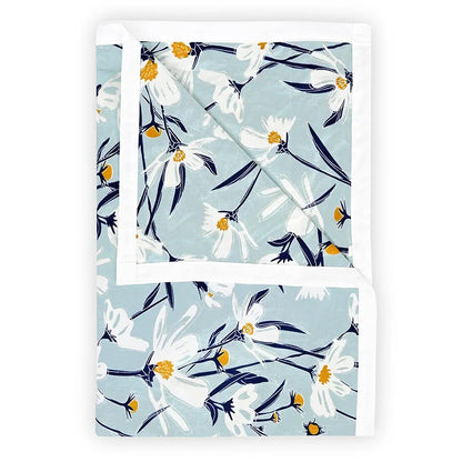 Divine Casa Floret 100% Cotton Double Dohar 120 GSM Soft & Lightweight Throw Blanket Colour Water Orchid