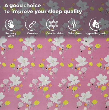 Fresh From Loom Elastic Fitted Floral Bed Sheets Bed Covers Soft Glace Cotton Fitted Bedsheet King Size Bed With Two Pillow Cover,144 TC Punch Pink