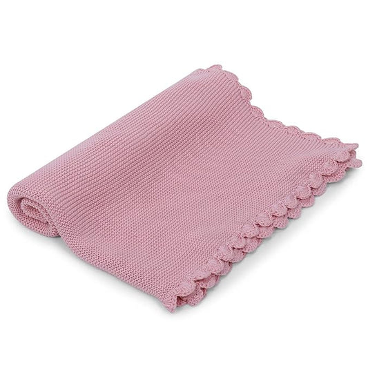 Haus & kinder Cotton Knitted Blanket for New Born Baby Colour Pink