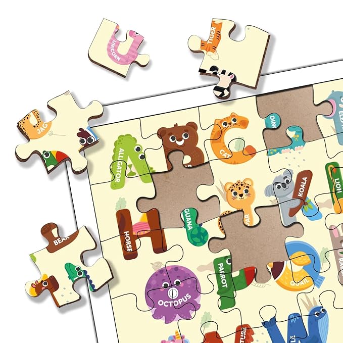 Mini Leaves 35 Piece Puzzle for Kids | Capital Alphabets Jigsaw Puzzle | Educational ABCD Toys for Kids 3+ Years