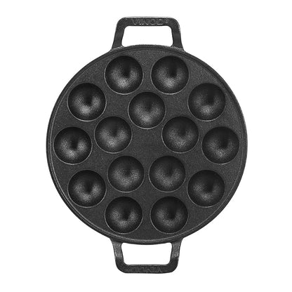 Vinod Legacy Cast Iron Stick Free Paniyarakkal Pan - 15 Cups | 25cm