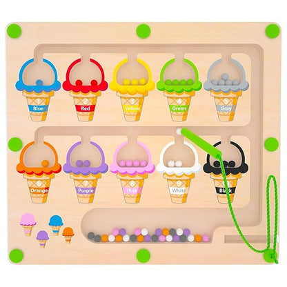 Kidology Wooden Magnetic Color and Number Maze Montessori Toys