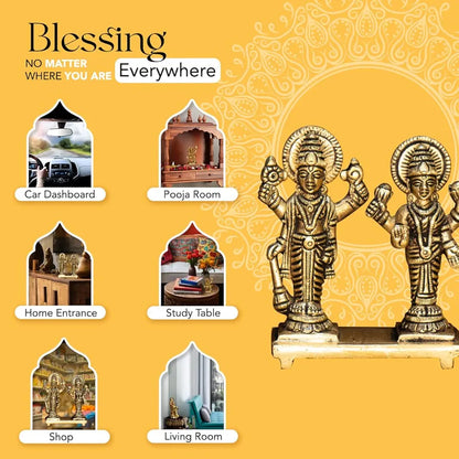 Ekhasa Pure Brass Vishnu Laxmi Murti for Puja