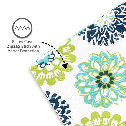 Divine Casa Double Size Bedsheet for Double Bed 144 TC Pure Cotton Queen Size with 2 Pillow Covers Floral Colour Green Blue