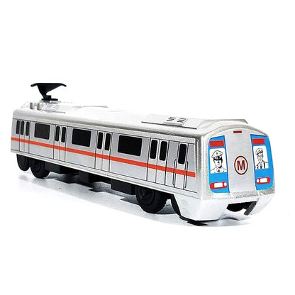Centy Toys Plastic Pull Back Metro Train Silver Colour Age 36 months