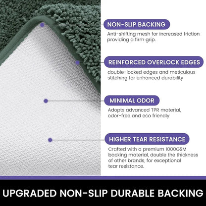Luxe Home International Bathmat 2500 GSM Microfiber Anti Slip Mats For Bathroom Colour Green