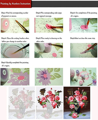 HASTHIP Diy Oil Painting, Acrylic Figures Painting, Paint By Number Adult With 3X Magnifier Card, Printed, Multicolor