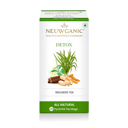 Neuwganic - Detox Wellness Tea Bags - 25 Pyramid Tea Bags - 50 Grams