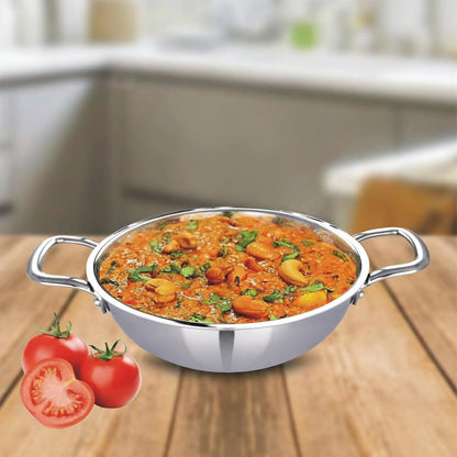 Human Hydro Tri-Ply Stainless Steel Kadai 24cm 2.8L No Lid Induction Gas