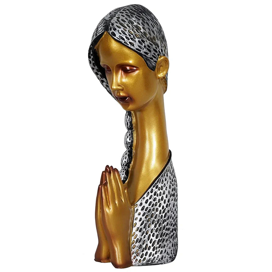 Zart Polyresin Welcome Lady Showpiece for Home and Office Decor