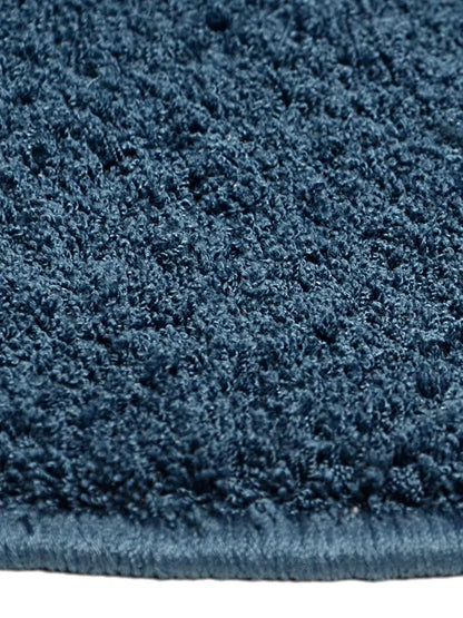 Saral Home Neon Shaggy Yarn Anti-Skid Round Mats Colour Blue