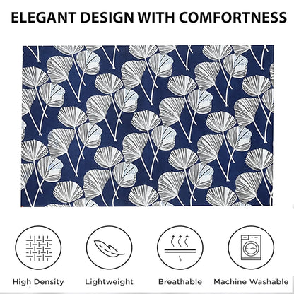 Kuber Industries Cotton Single Bedsheet with 1 Pillow Cover Patta Design Blue